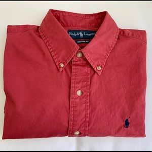 Men’s Ralph Lauren Red Oxford Custom Fit Size M